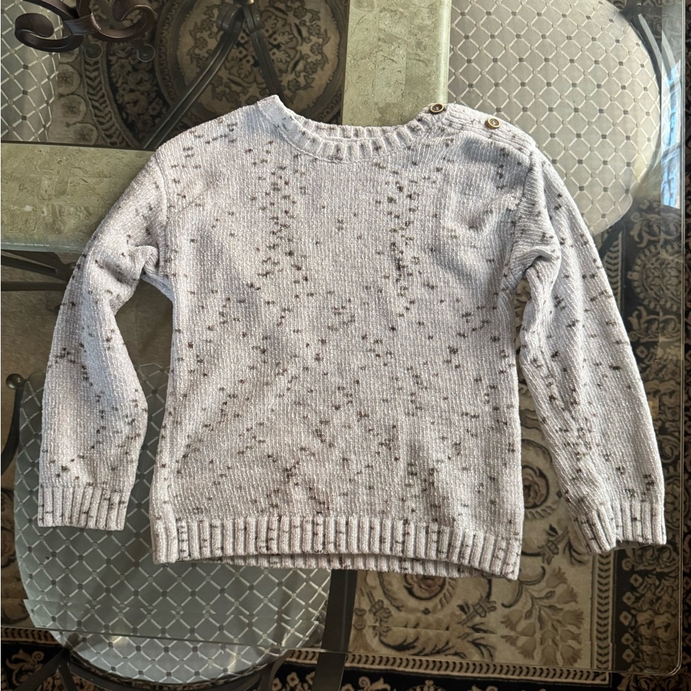 Jessica Simpson Speckled Gray Sweater with neck button closure